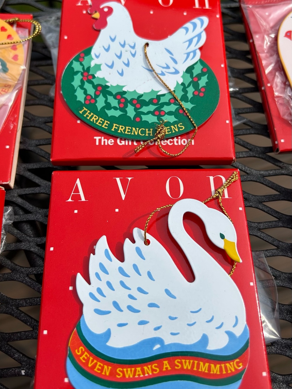 Avon Red and White Holiday Ornament Set - Twelve Days Designs - Picture 6 of 7